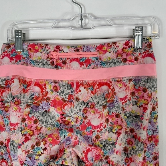 Lululemon Women's Sz 6 Run Inspire Crop II Flowabunga Mini Multi Bleached Coral - Picture 10 of 11